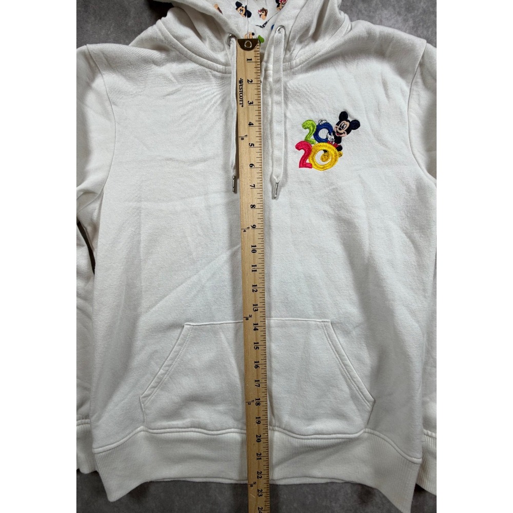 Disney Walt Disney World 2020 Womens Medium Hoodie White Mickey Minnie Full Zip - Picture 9 of 12